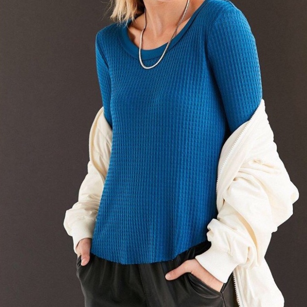 Urban Outfitters Blue Waffle Shirt
